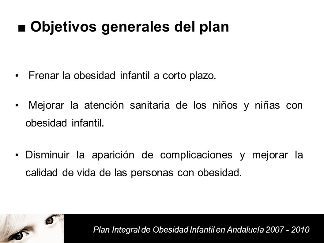 objetivos sobre obesidad infantil